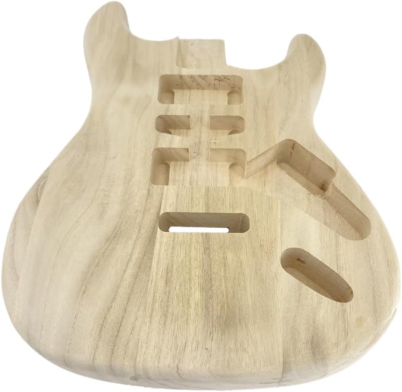 Unfinished Paulownia Electric Guitar Body, HSH Pickup Routing, Lightweight Bolt-On Body for DIY Guitar Projects Replacement (Style 2)