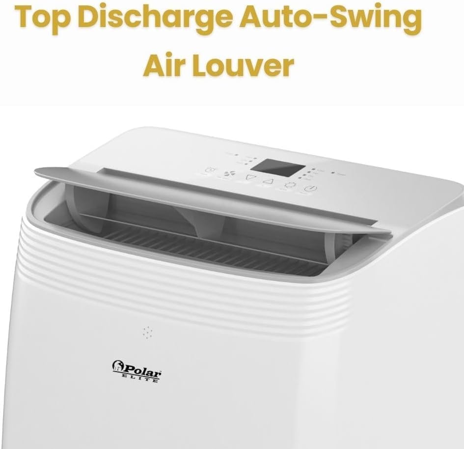 Memorex Polar Elite Portable Air Conditioner, 12,000 BTU ASHRAE (8,350 BTU DOE), Cools Up to 350 Sq. Ft., with Cool, Fan, Dry Modes, Full-Function Remote Control, Window Kit & 2-Year Warranty