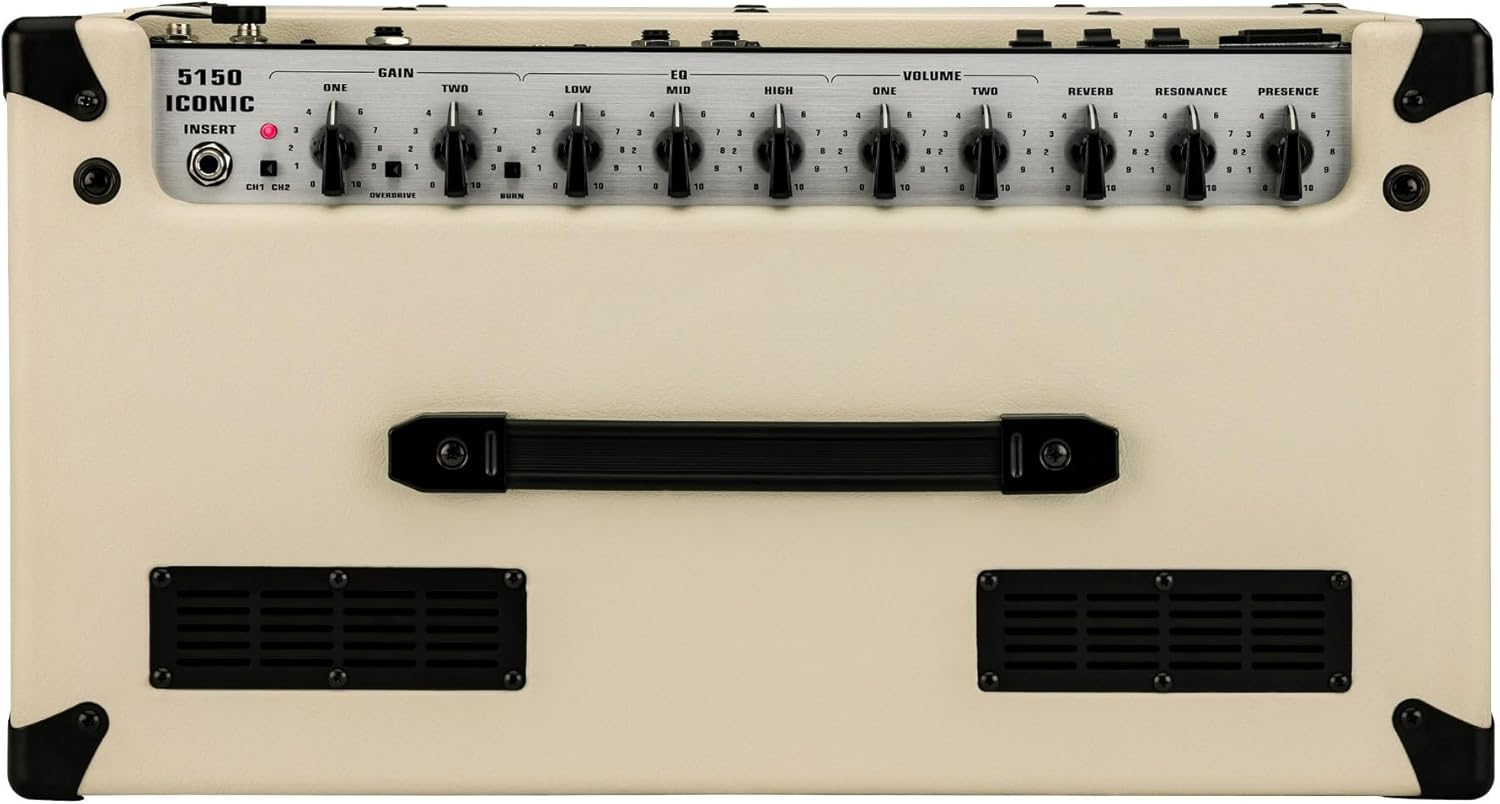 EVH 5150 Iconic Series 15W 1 x 10 Combo Electric Guitar Amp (Ivory) Bundle with EVH Guitar Cable (2 Items)