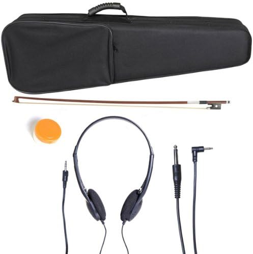 Cecilio 4/4 Size Electric Silent Violin, Hand-Carved Solid Wood, Electric Violin with Ebony Fittings, Ideal for Practice, Stage & Studio Use, Pearl White