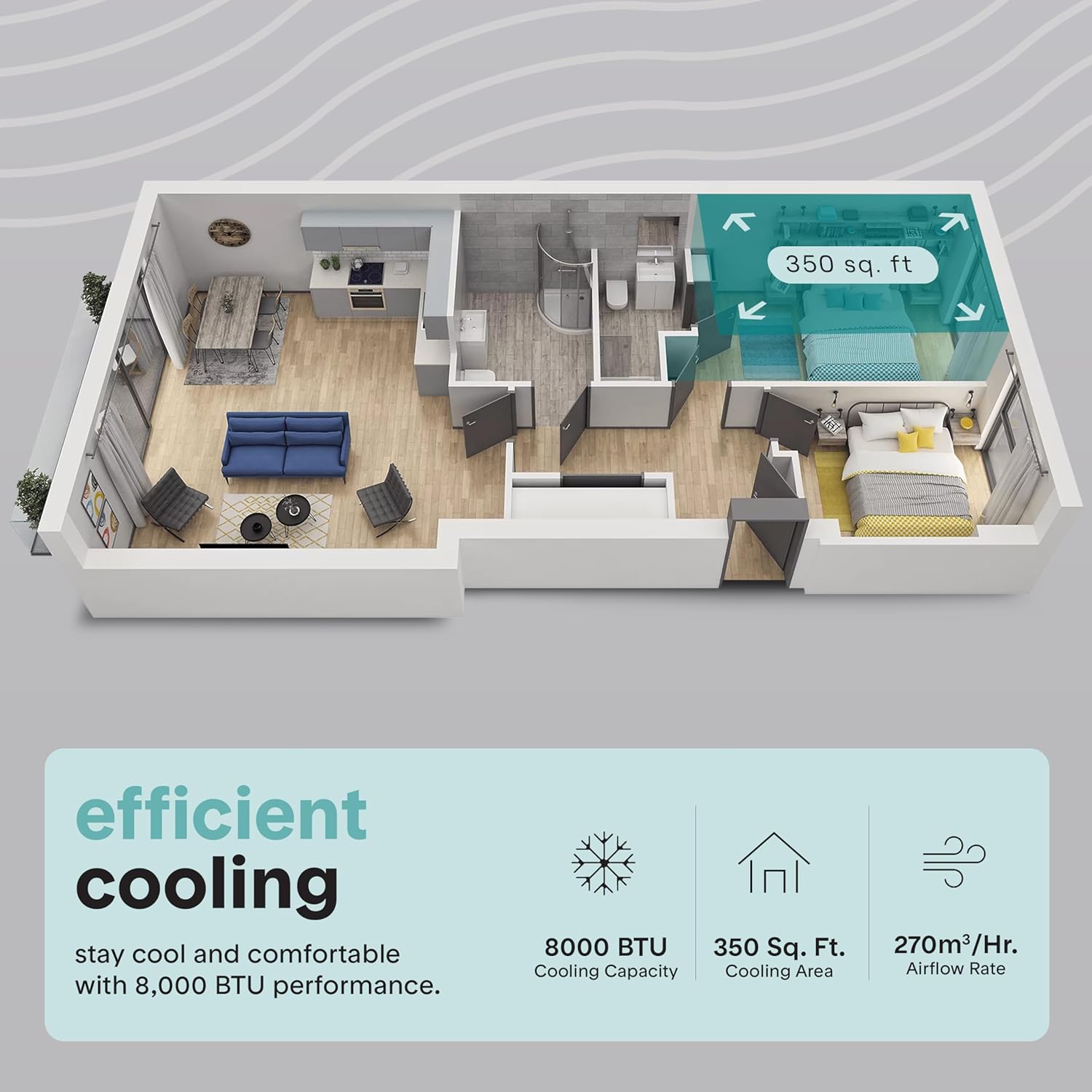 SereneLife 8000 BTU Portable Air Conditioner, Compact 3-in-1 Portable AC for Room Up to 350 Sq Ft with Dehumidifier & Fan Function, Remote Control, Window Mount Kit, Single Duct, 13