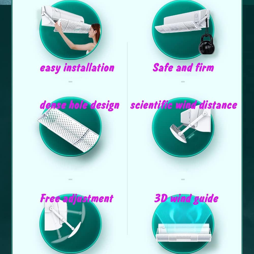 Air Deflector Adjustment Wall Mounted Air Conditioner Wind Shield Anti-Direct Blow Side Air Conditioner Deflector Width Adjustable