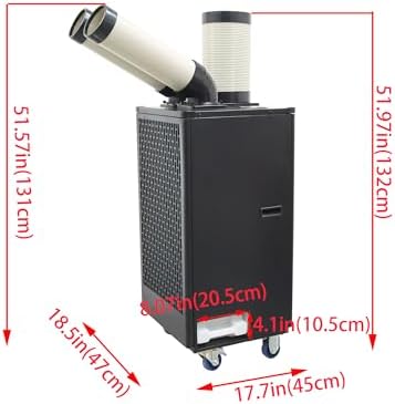 110V Industrial Air Conditioner for Hospitals Research Institutes Disaster Scene Ambulances Automobile Repair Centers Black Double Tube 1100W