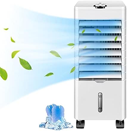3-in-1 Evaporative Air Cooler Mobile Air Conditioners Cooling & Humidifier & Purifier,Silent,3 Speed 3 Modes Uto Oscillation 12H Timer for Home,Office-Remote Control A