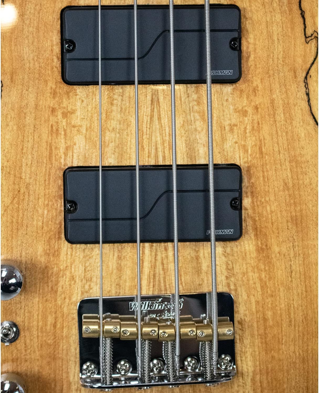 Sawtooth Americana Left-Handed Heritage Series Natural Spalted Maple 4-String 24 Fret Electric Bass Guitar w Fishman Fluence Pickups