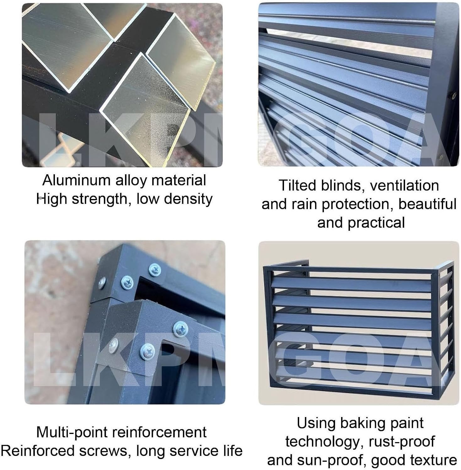 Air Conditioner Fence Panels, Outdoor Privacy Fence Covers, Hid Air Conditioner Rack Flower Stand, All Weather, Noise Reduction(Gray,1.5P)