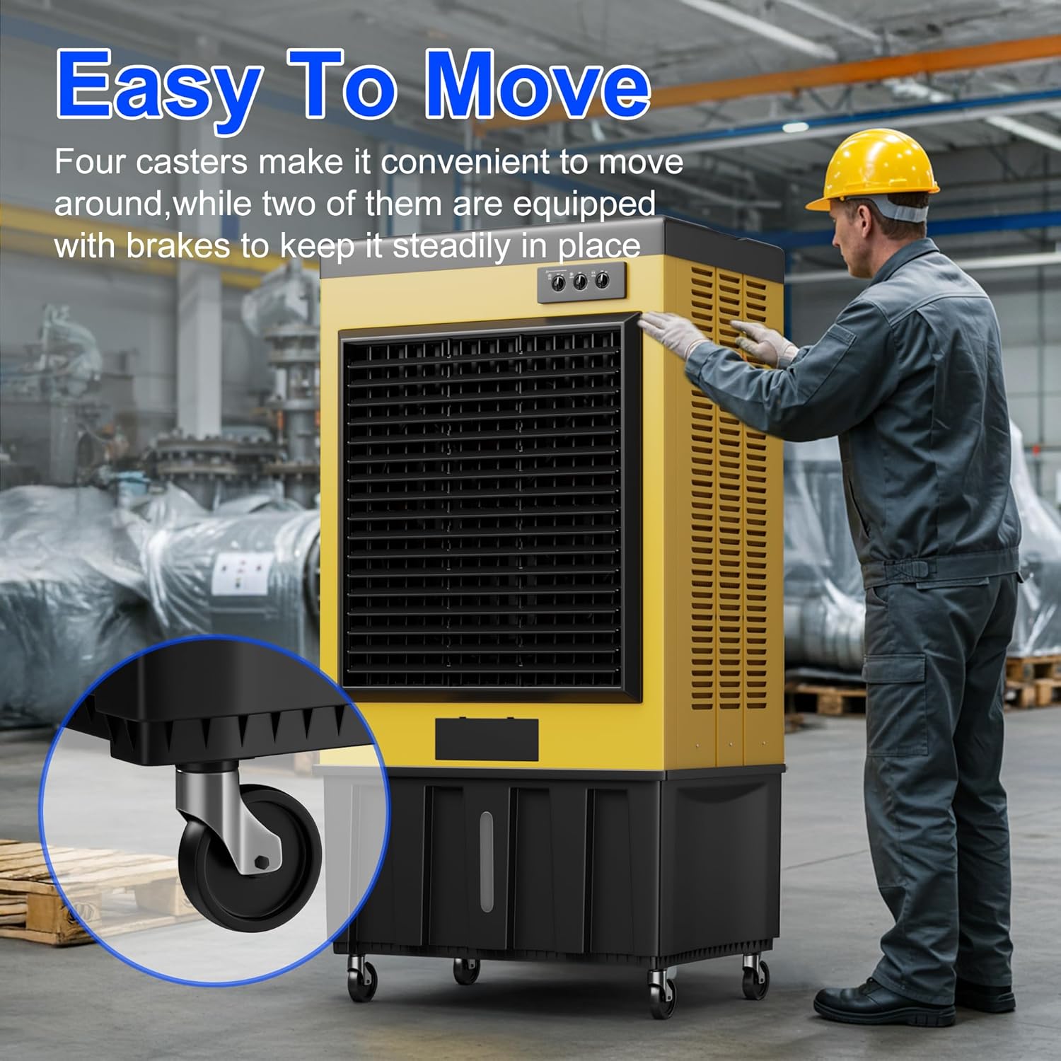 MEPTY 14715CFM Swamp Cooler, Evaporative Air Cooler with Continuous Auto Fill, Portable Evaporative Cooler for Commercial, Industrial, Garage, Patio Use, Outdoor Air Conditioners