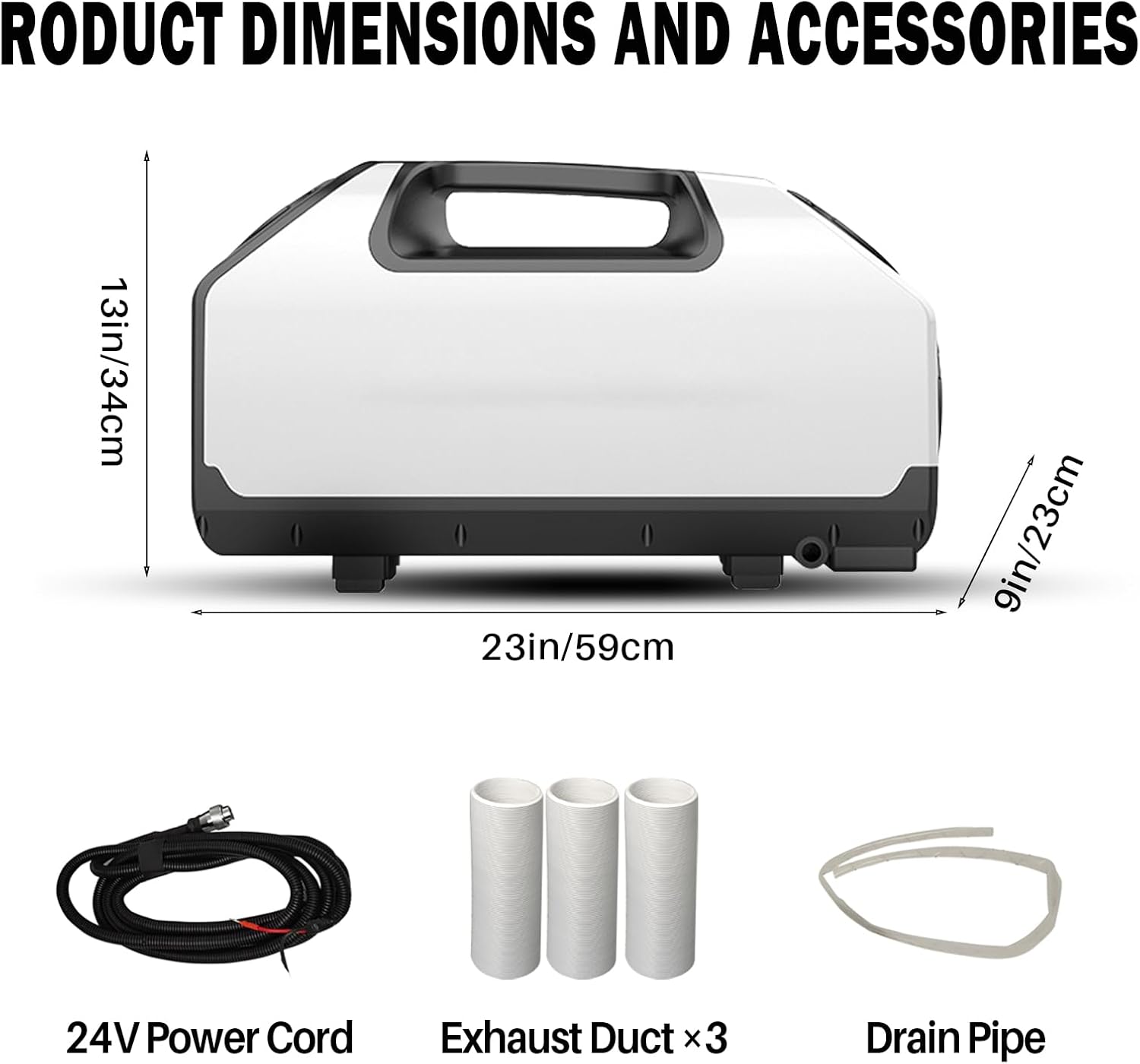 24V DC Portable Air Conditioners for Camping 2900BTU, Lightweight Tent Air Conditioner Dual Hose, Quiet Mini Portable AC Unit 4 Modes Cooling for Outdoor Fishing Truck Van RV Camper Garage Pet House