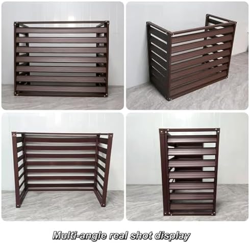 Outdoor Air Conditioner Cover For Heat Pump, Air Conditioner Protection Cover Aluminium To Hide Outdoor Air Conditioner Unit Flower Stand Louvered Fireproof(110*80*60cm)