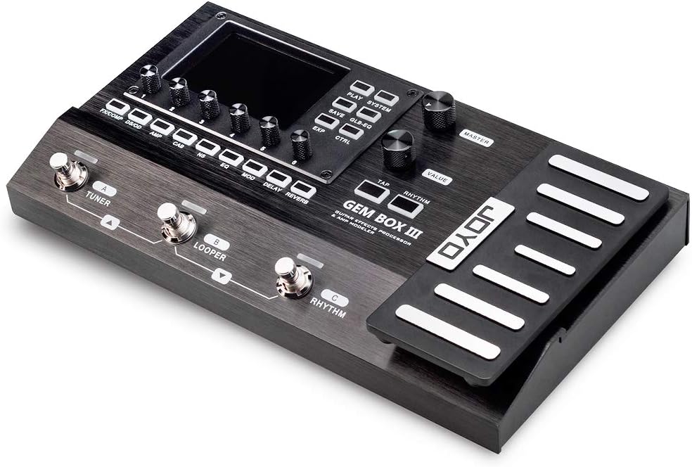 JOYO GEM BOX III Guitar Multi Effect Pedal Processor Bundle with CM-04 15 Feet Bass Guitar Amplifier Musical Instrument 6.35mm Mono Audio Cable