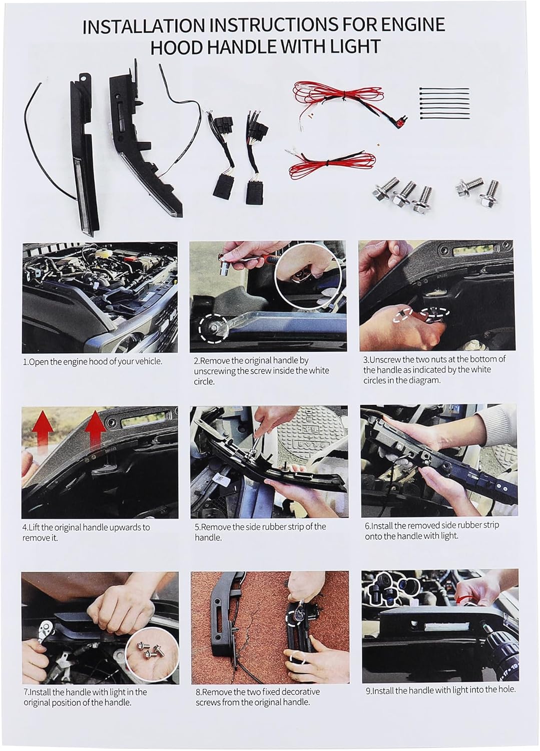 Amber Trail Sight Light for Ford Bronco Accessories 2021 2022 2023 2024 2025,Hood Turn Signal Aluminum Alloy LED Replacement Light fit Bronco 2/4-Door, Hood Handle Light