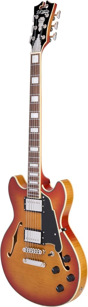 D'Angelico Premier Mini DC XT Semi-hollowbody Electric Guitar - Honey Burst, Sweetwater Exclusive