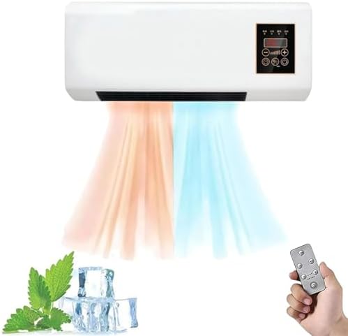 Glenmi Wall Mounted Air Conditioner,Quiet Wall AC Unit For Bedroom,2000W Smart Air Conditioner Fast Natural Wind/Heating Combo With Remote Control, Portable Air Conditioner For Bedroom(A)