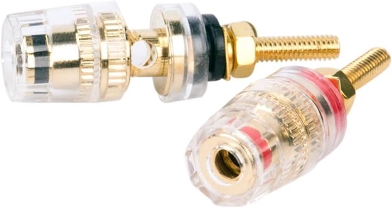 10PCS Brass Crystal Binding Post for Thread Audio Speaker Amplifier 4mm Banana Terminals Connector(Red Short 10PCS)