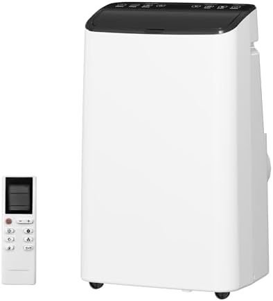 14000 BTU Portable Air Conditioner, 3-In-1 Standing AC Unit for Rooms Up to 750 Sq.Ft., Portable AC with Installation Kit & Remote Control for Large Room, Campervan, Office, Temporary Space