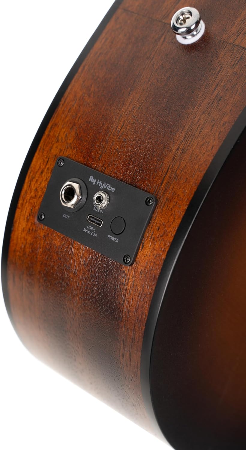 Cort EARTHGO-OPBB Earth Go HyVibe H2 Acoustic Electric Guitar Open Pore Brown Burst w/Bag