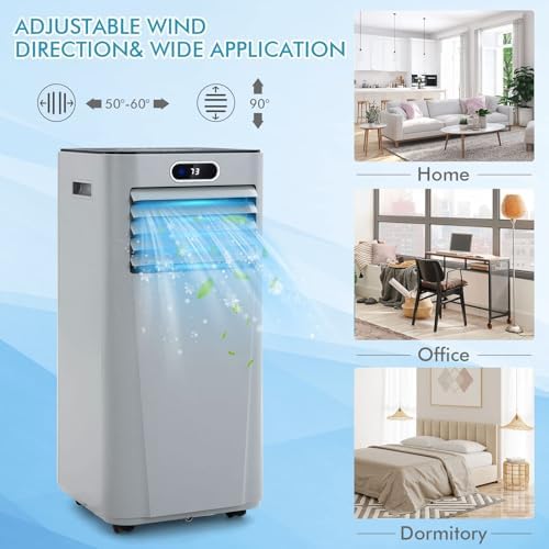 DORTALA Portable Air Conditioner 10000BTU, 3-in-1 AC Unit with Remote Control, Dehumidifier, 24H Timer, Window Kit, Standing AC Cooling Unit for Home Office, Grey