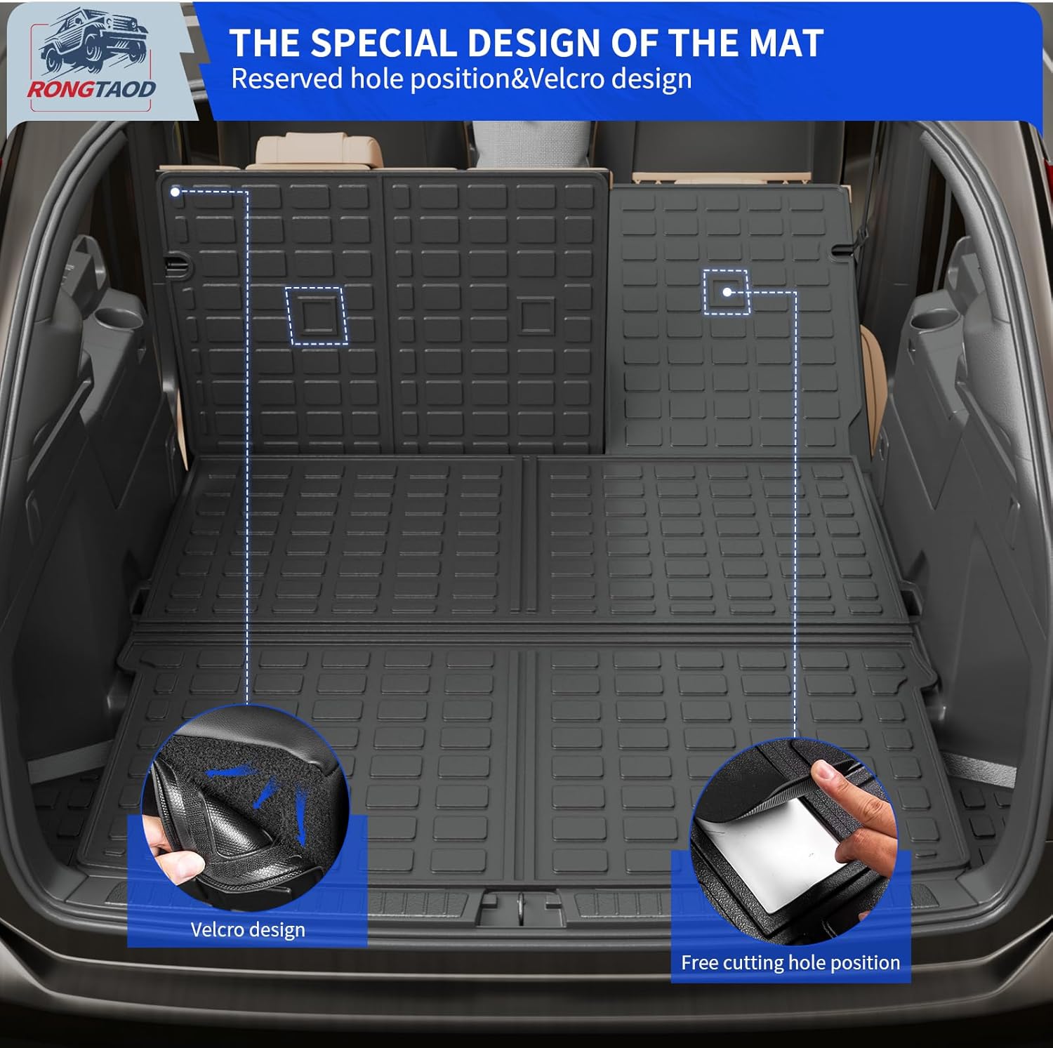 Rongtaod Floor Mats Compatible with 2023 2024 2025 Mazda CX50 Cargo Mat Cargo Liner Trunk Mat Trunk Liner Back Seat Cover Protector CX-50 Accessories (Floor Mats+Trunk Mat+Backrest Mats)