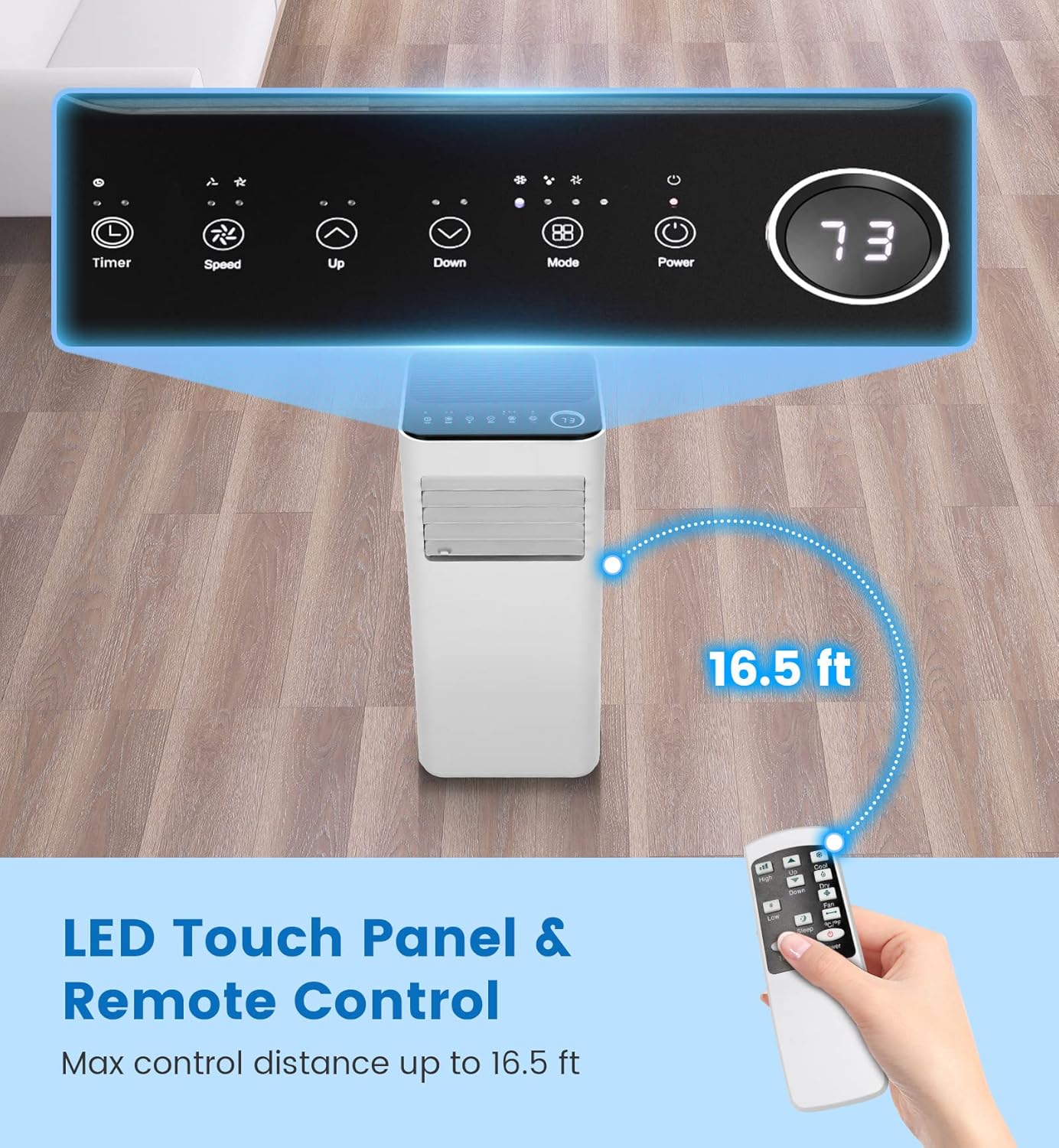 PETSITE 10000 BTU Portable Air Conditioner, 3-in-1 Multi-Functional AC Cooling Unit with Remote Control, Dehumidifier, Window Kit Included, Stand up Air Conditioner Cools Rooms up to 350 Sq.Ft