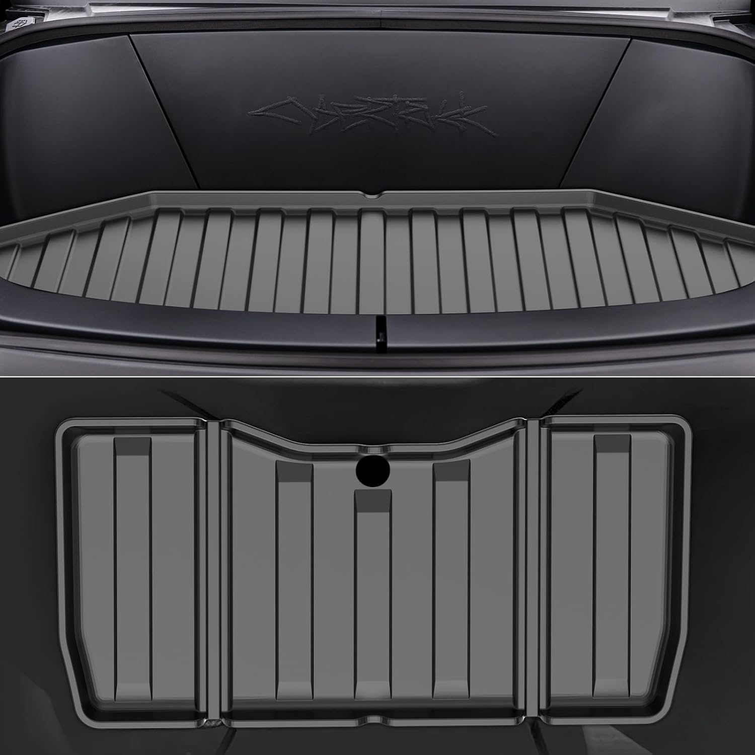 Floor Mats for Tesla Cybertruck- 2024 2025 2026 Custom Fit All Weather TPE Cargo Liner Cargo Trunk Accessories（Tesla Cybertruck Full Floor Mat Kit Set of 6）