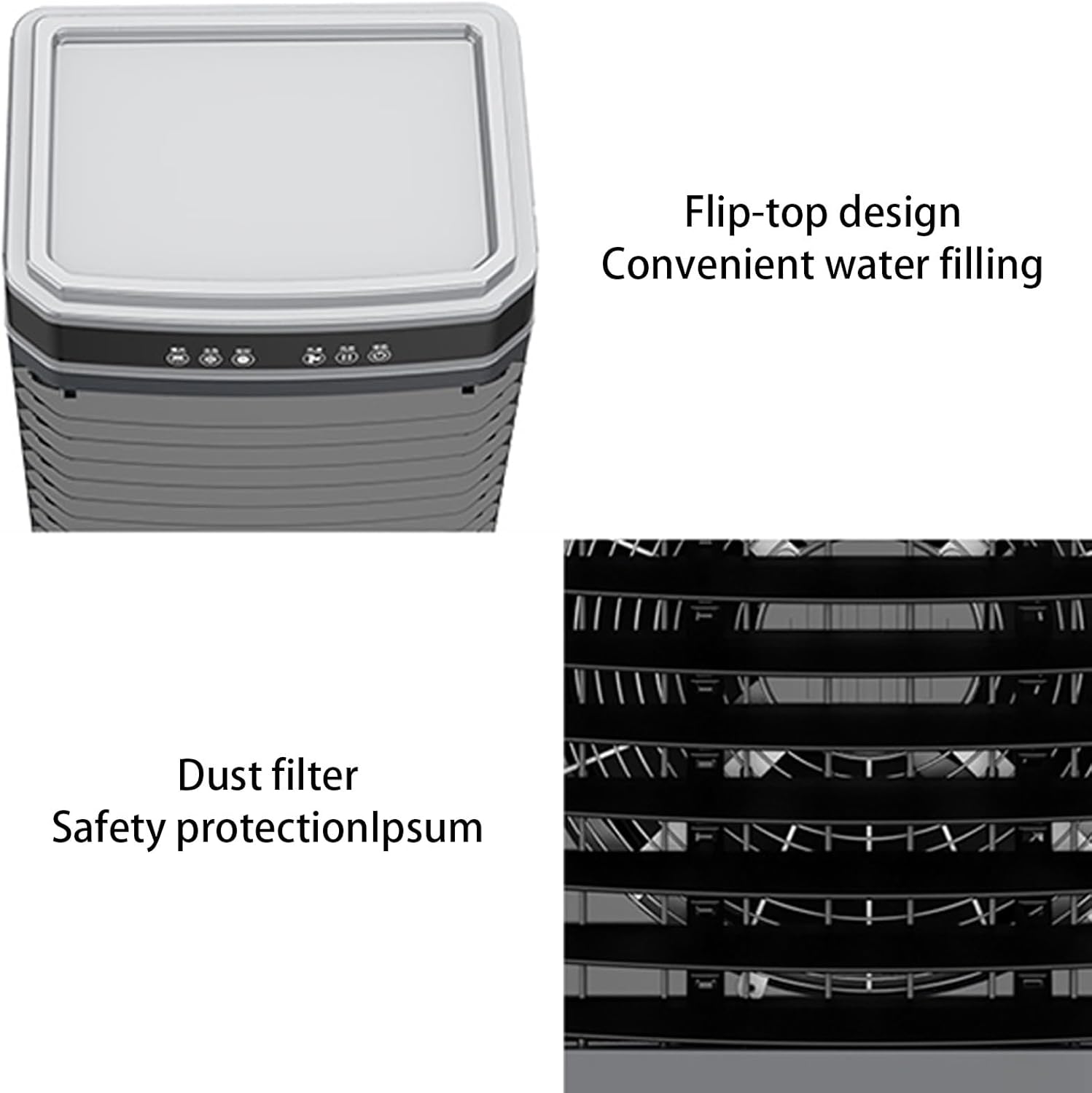 Evaporative Air Conditioner, 3 Speeds Personal Air Conditioner with 12H Timer, Portable Air Cooler for Room Bedroom Camping