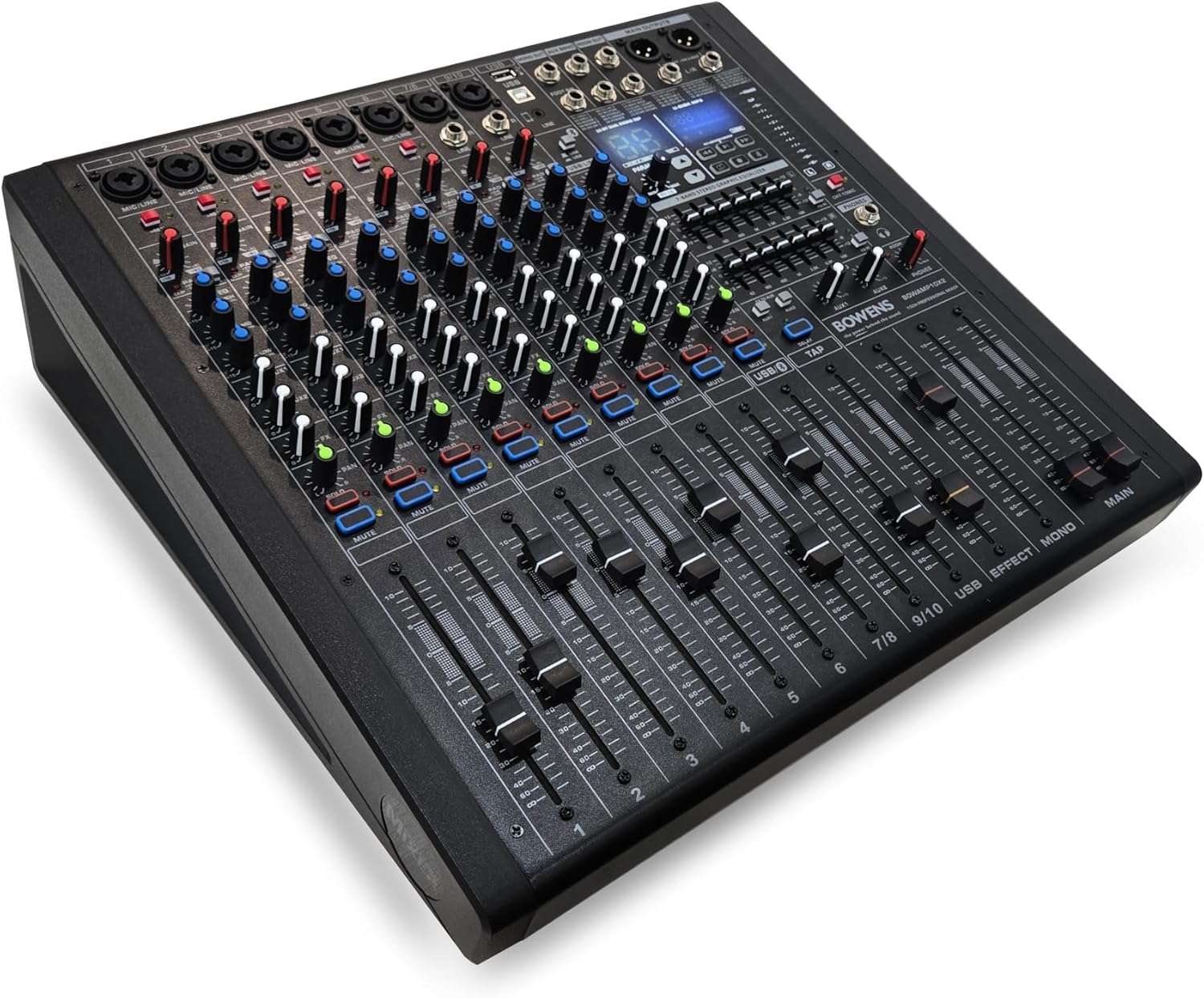BOWENS PRO 6000W 11-Channel Powered Mixer | Professional Audio Mixer with Dual Class-D 650W RMS Amplifiers, 99 DSP Effects, USB Recording & Playback, Bluetooth 5.0, 3-Band EQ & Compressor