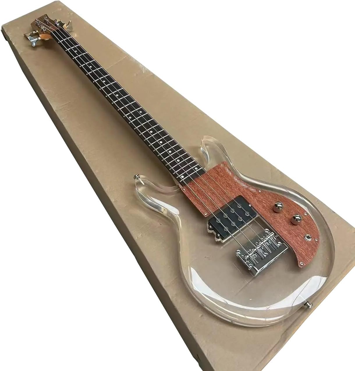 Clear Acrylic Crystal Electric Bass Guitar - 4-String - 24 Frets