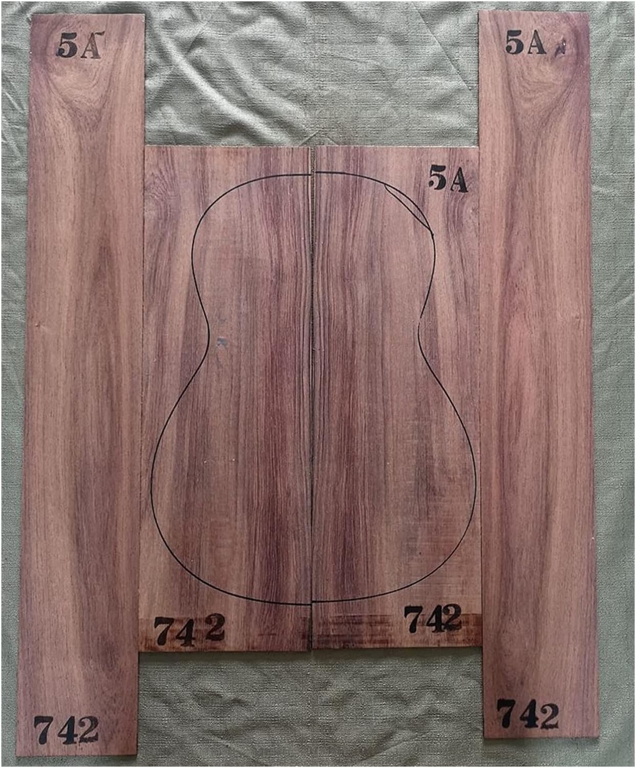 FLFL Rosewood Guitar Full Veneer Material Bottom Side Panel Back Side Unfinished Guitar Kit (Color : 5)