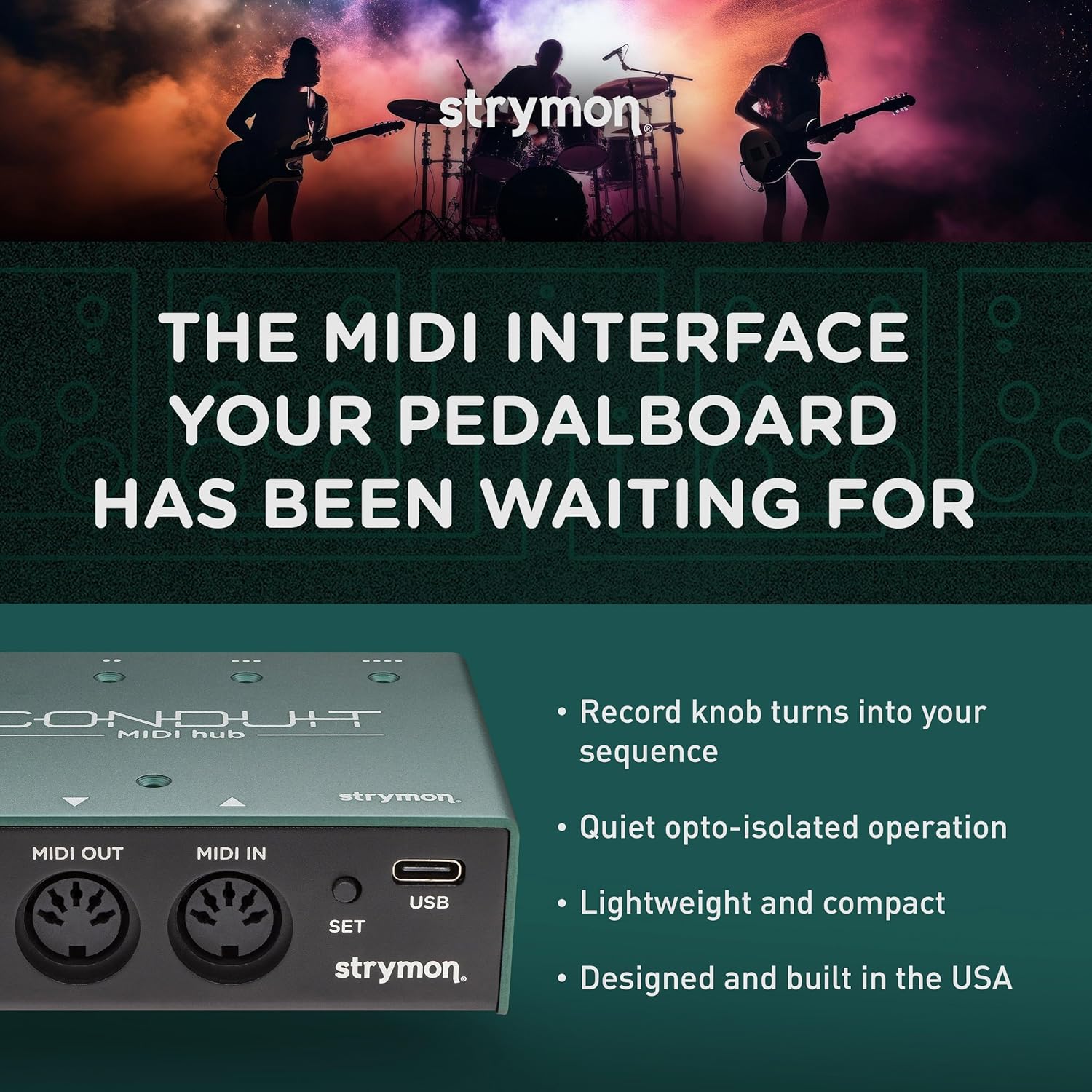 Strymon Conduit USB MIDI Hub Interface for Guitar Effects Pedals and Pedalboards