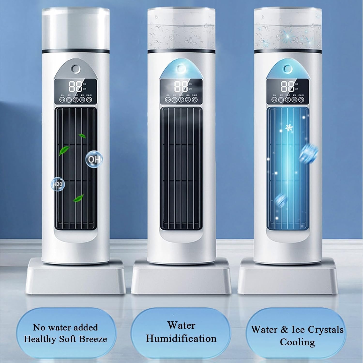 Portable Air Conditioner, Evaporative Air Cooler With Remote, 6 Higher Speeds With 150ml Water Tank, For Desk, Home, Bed And Living Room(B)