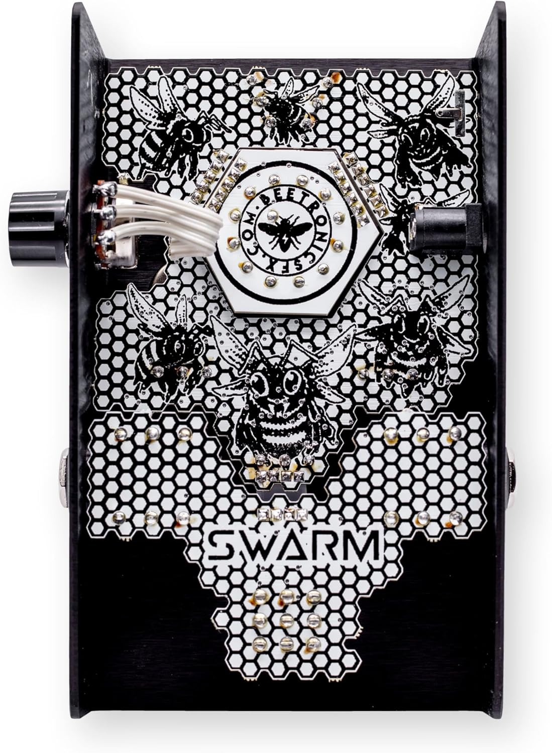 Beetronics Swarm Fuzz Harmonizer Pedal - Royal Series Analog Fuzz Guitar Effect Pedal with 9 Harmony Intervals - Reactive Modulation Controls Unique Guitar Tuner Pedal