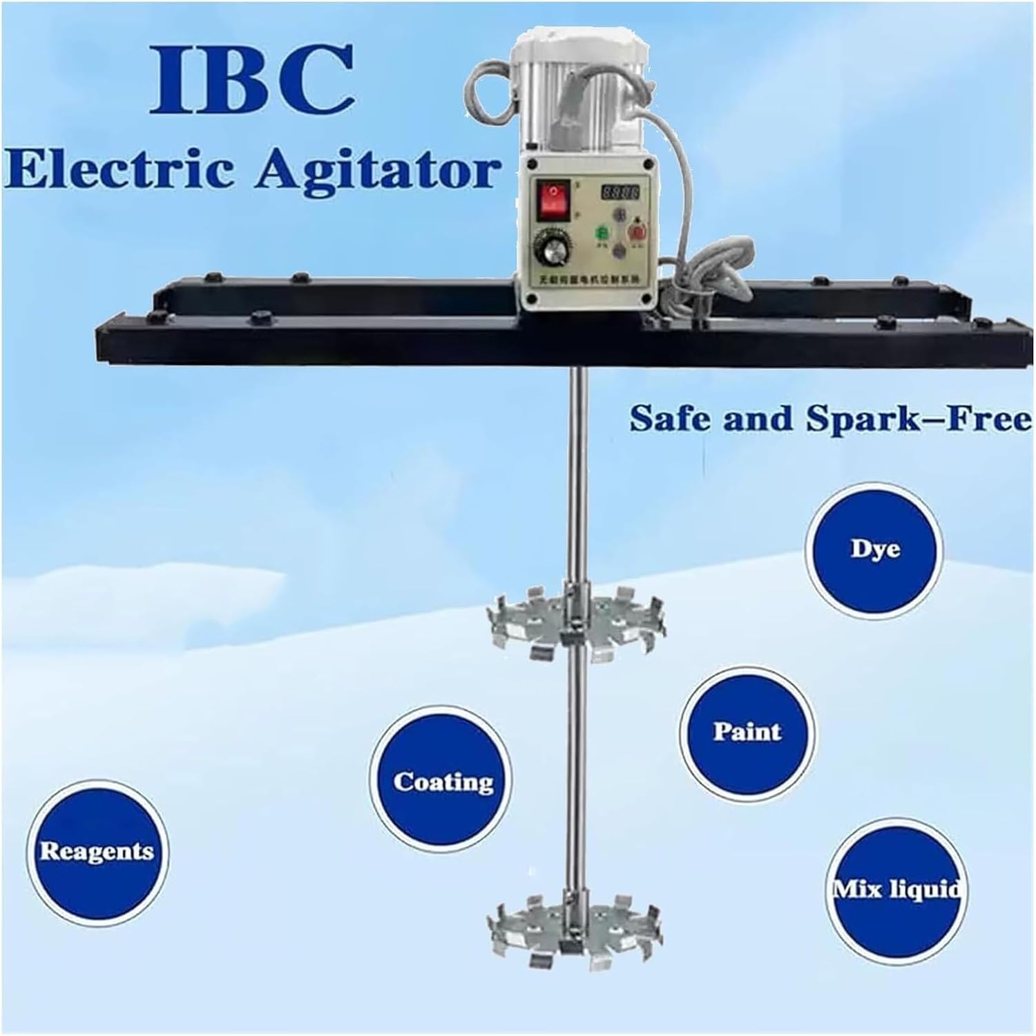 Agitator,2100w Electric Tank Mixer Machine,Commercial 1 Ton Paint Stirring Machine with Support Hanger,Speed Adjustment from 0~800 RPM