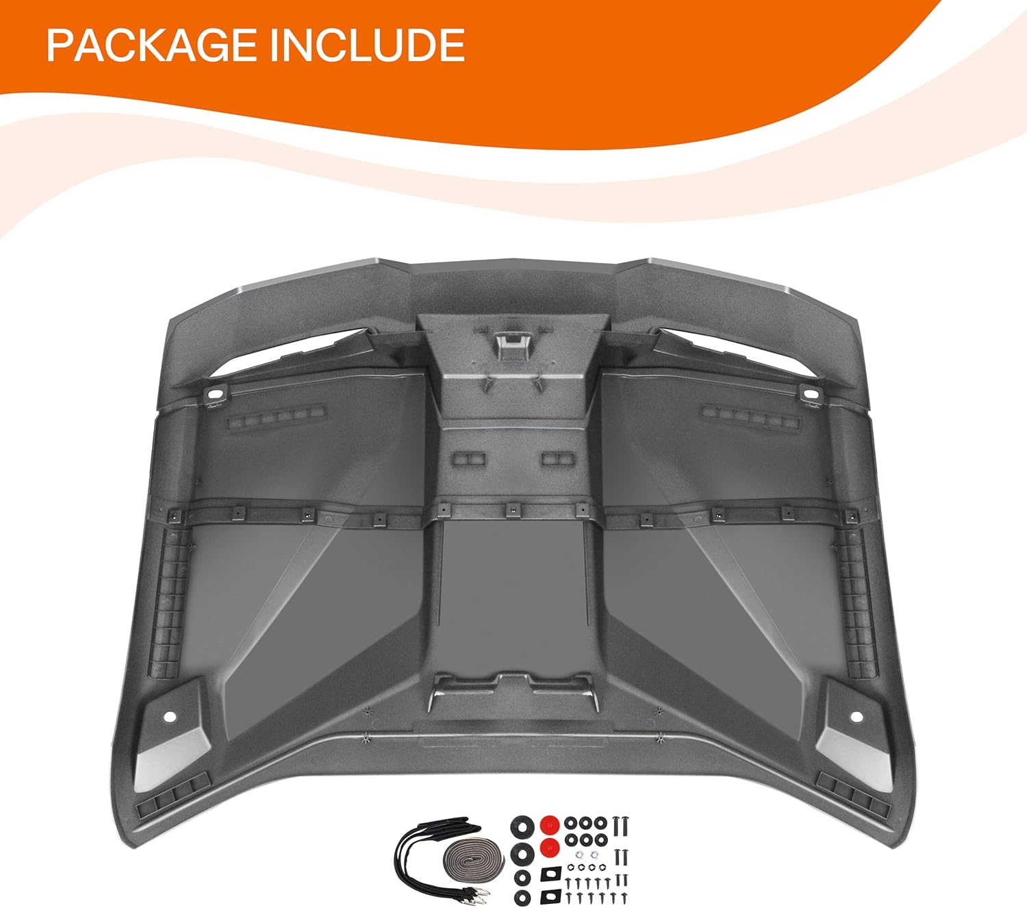 UTV Hard Roof Compatible with Can-Am Maverick R 2024 2025 Accessories, 2-Pieces Combined Sport Sun Visor Hard Roof Top Replace 705015973, 705015974(for 2 Seater)