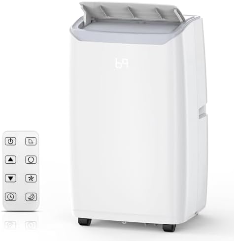 14000 BTU Portable Air Conditioners, 3-In-1 Unit Offers Fast Cooling, Dehumidification, Three-Speed Fan for Rooms Up to 750 Sq. Ft, with a 24-Hour Timer, Remote Control, and Operates Quietly