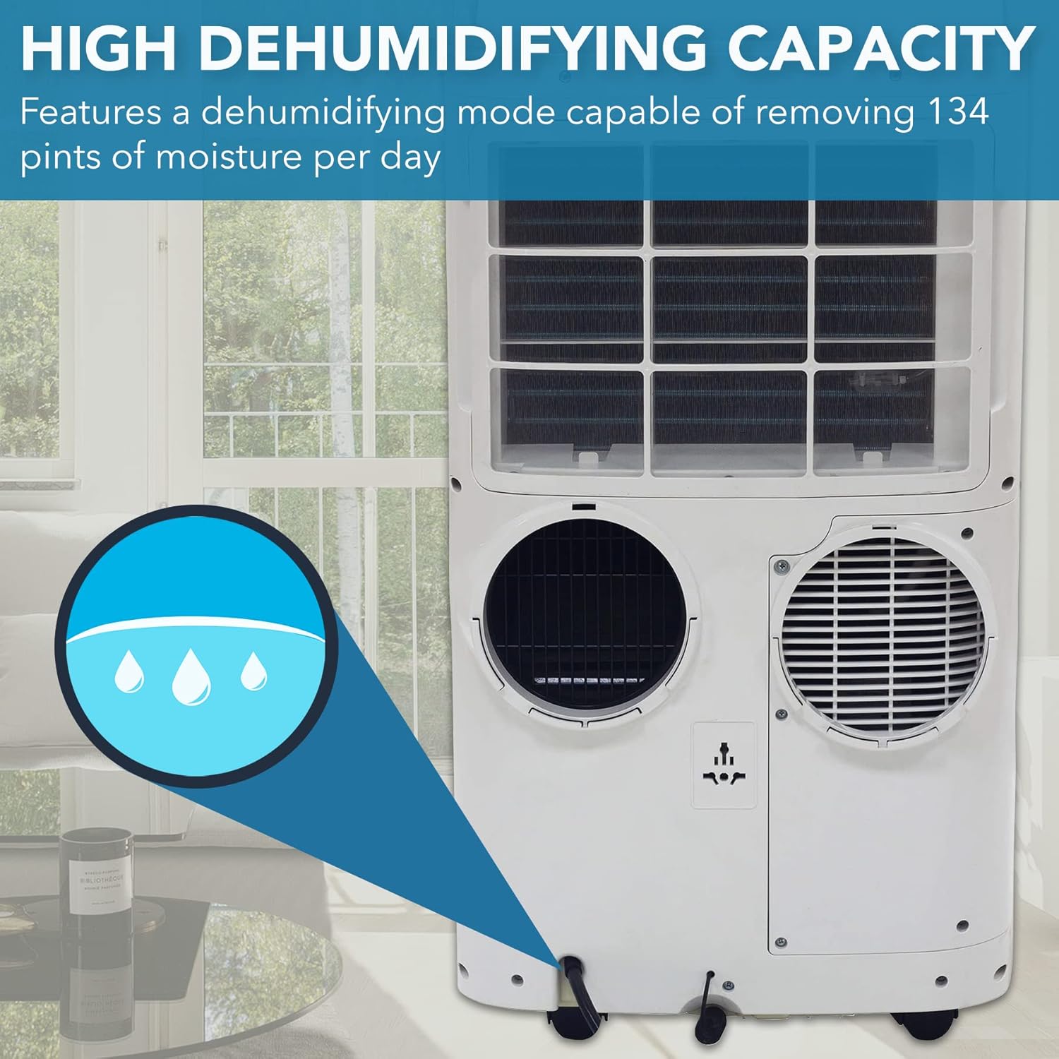 Whynter Portable Air Conditioner 14,000 BTU with Dual Hose Dehumidifier & Cooling Fan for 500 Sq. Ft. Rooms, Includes HEPA Filter, AC Unit Window Kit & Remote, ARC-147WF (10,000 BTU SACC), White