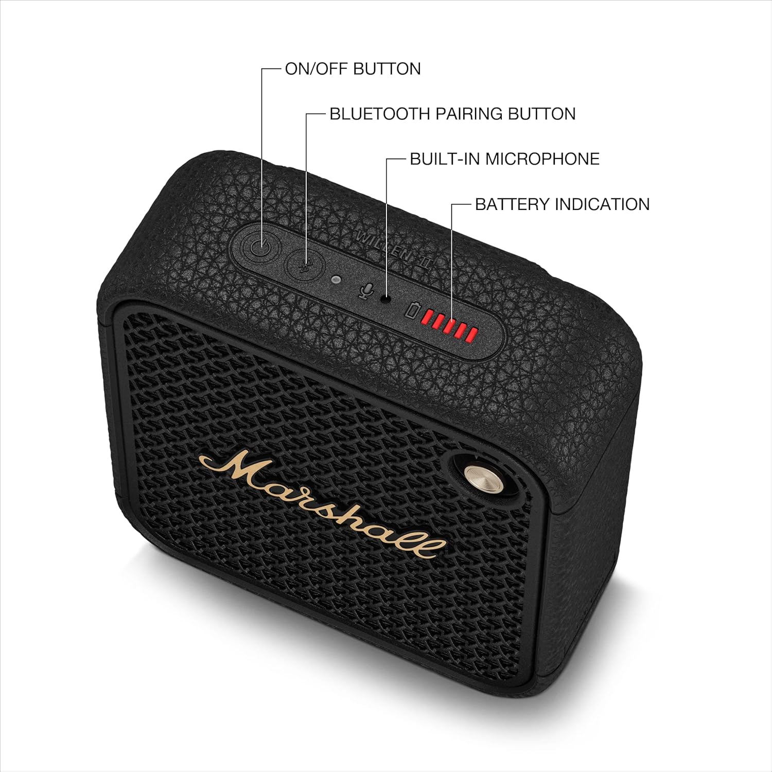 Marshall Willen II Bluetooth Portable Speaker - Black & Brass