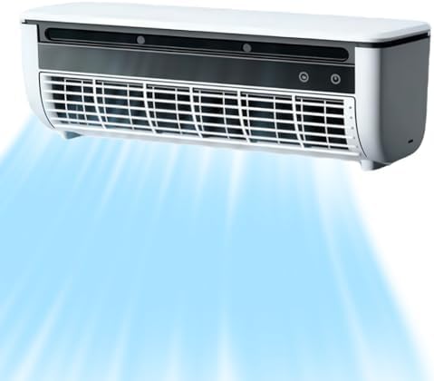 No‑Drill Wall AC Unit Fan, Portable Wireless Air Conditioner Fan, Rechargeable Charging Air Conditioner Fan with 6000mAh Battery, 10s Instant Cooling & 3‑Speed for camping, Kitchen (White)