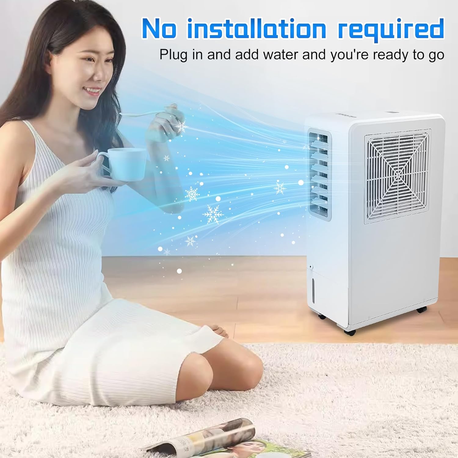 Victool Portable AC Unit Windowless, 1800BTU Portable Air Conditioner No Window for Room, 38/44dB(A) Quiet, Portable AC for Bedroom/Indoor
