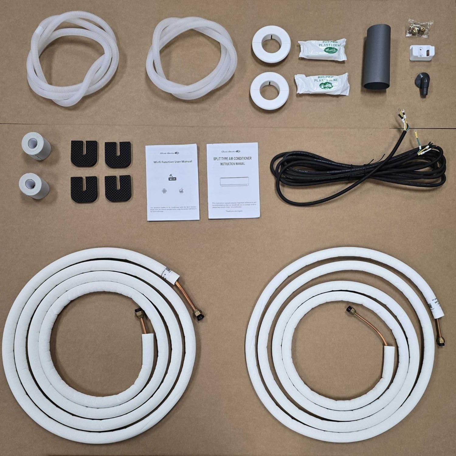 Vtronix Classic America 12,000 BTU (19 SEER2, 110 VAC) Mini Split Inverter Heat Pump with Air Conditioner Ductless Wall Mount, 16 ft Line Set, Up to 550 Sq Ft Coverage, WiFi/Alexa Ready.