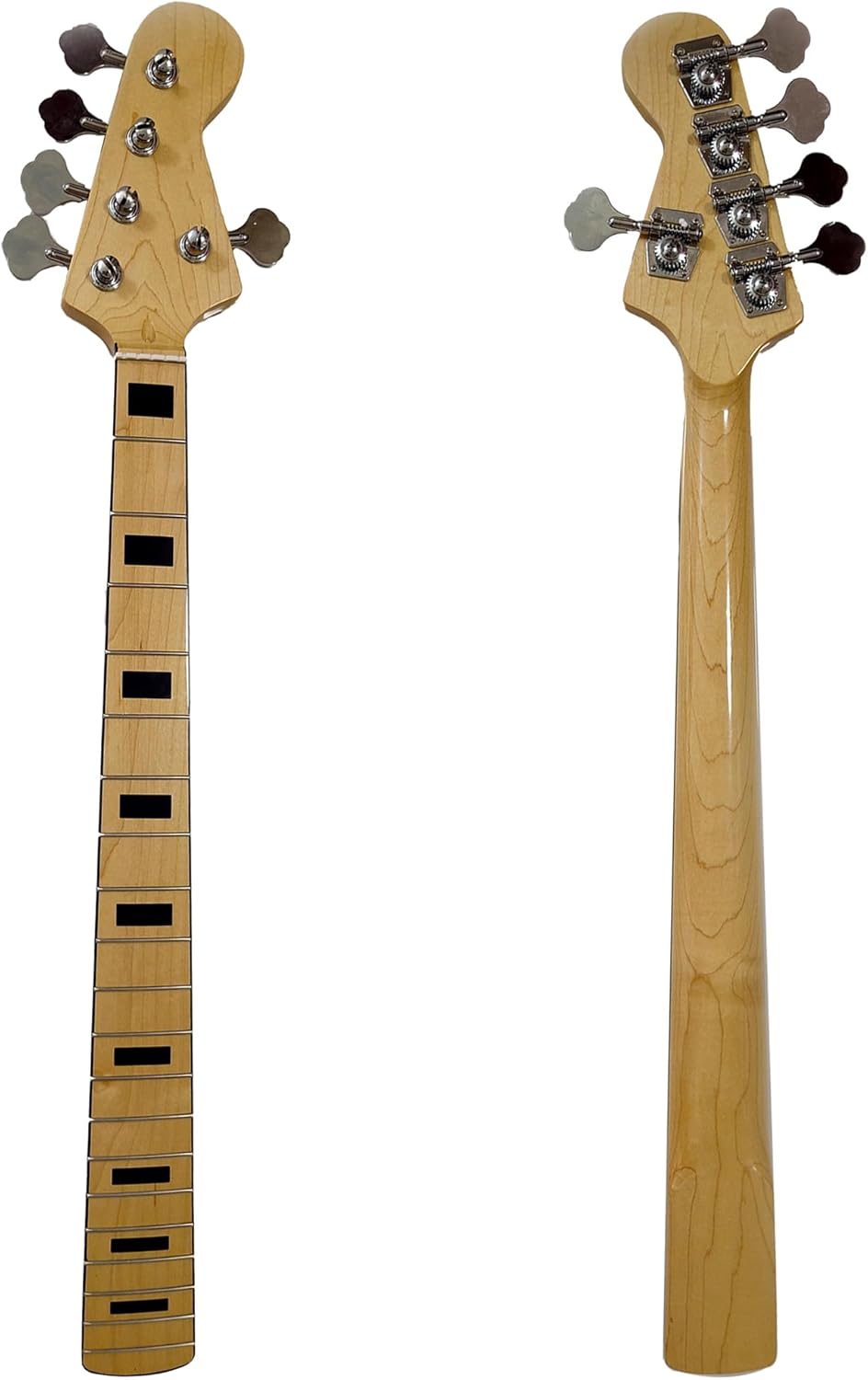 20 Fret Guitar Neck with Locking string Tuners, Maple for 5 String Bass Fender Electric Bass Guitar Replacement Parts