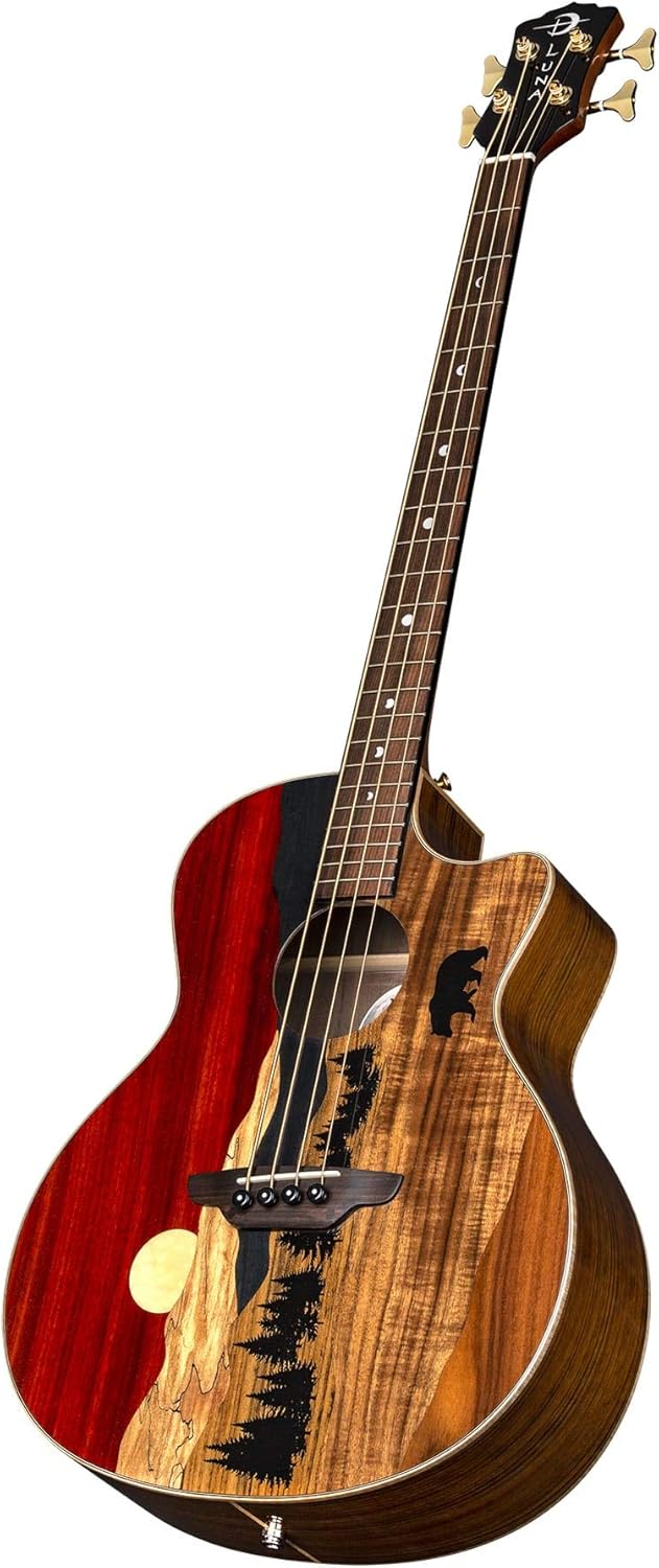Luna Guitars Vista Bear 4 String Acoustic/Electric Bass with Case, Right (VISTABEARBASS)