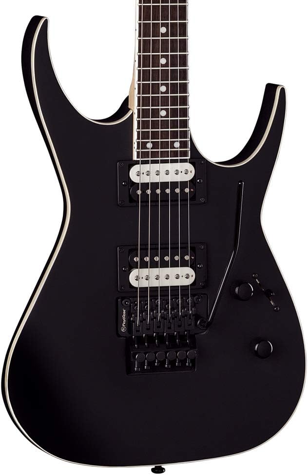 Dean Guitars 6 String Exile X Floyd Electric Guitar, Black Satin, Right, (EXILEX F BKS)