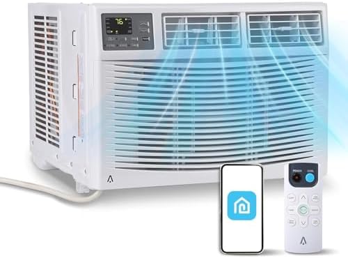 12000 BTU Window Air Conditioner 115V, Fastcooling for 550 Sq.Ft Room, Wi-Fi Enabled Remote Control, Reusable Filter, Perfect for APT, Living Room, Office, Kitchen