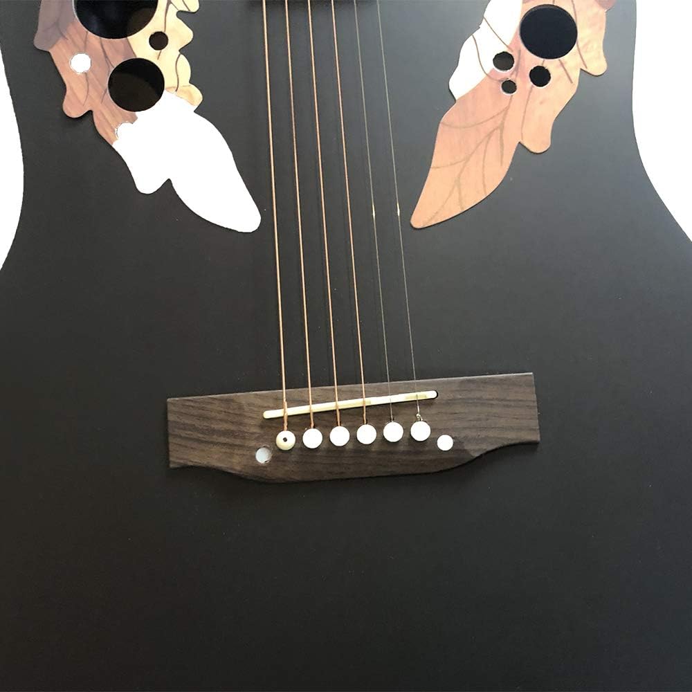 41 inch Cutaway Folk Guitar Spruce Panel Ballad Guitar 6 String Starter Kit w/Bag + Wrench (Black)