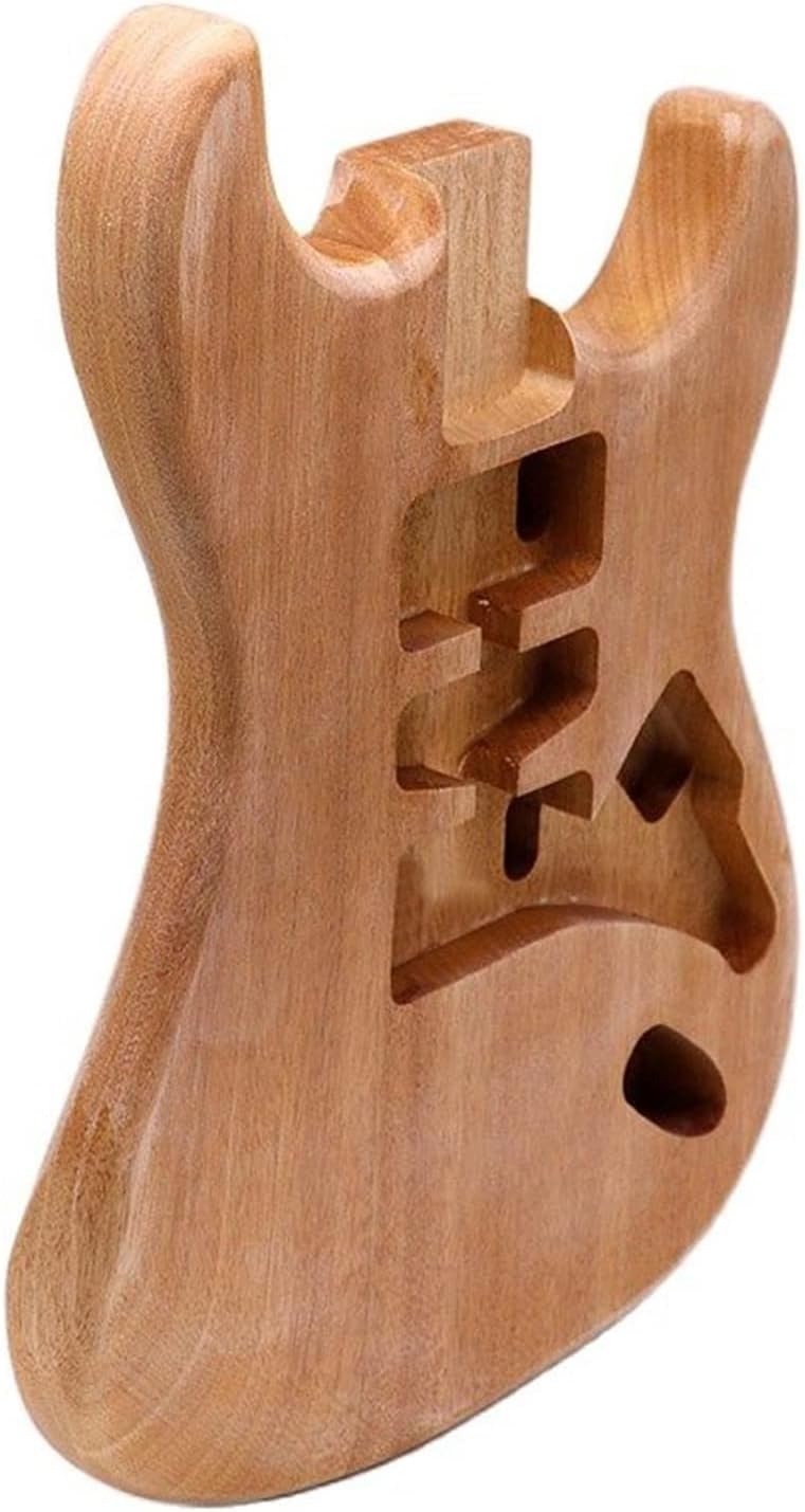 FLFL Wood Color Okoume Wood Hard Tail Guitar Body Electric Guitar Barrel Matte Finish Parts Unfinished Body Unfinished Guitar Kit