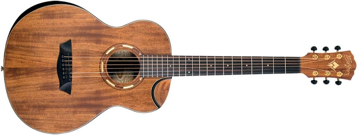 Washburn Comfort G-Mini 55 Koa Travel Size Acoustic Guitar, Natural