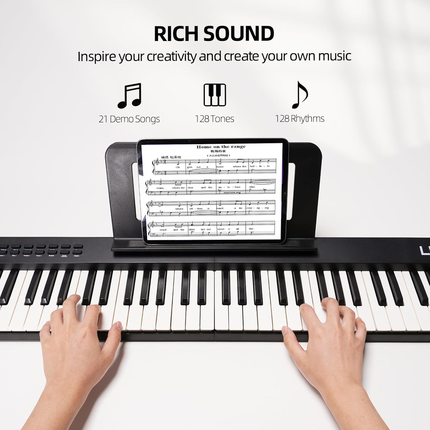 LEKATO FP-10 Portable Piano Keyboard for Beginners 88 Keys Folding Digital Piano with Sustain Pedal Foldable Electric Piano Keyboard with Semi Weighted Wood Grain Key Suitable for Midi Bluetooth