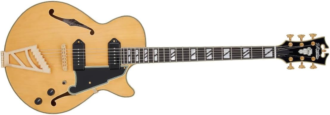 D'Angelico Deluxe SS Baritone Semi-hollowbody Electric Guitar - Satin Honey