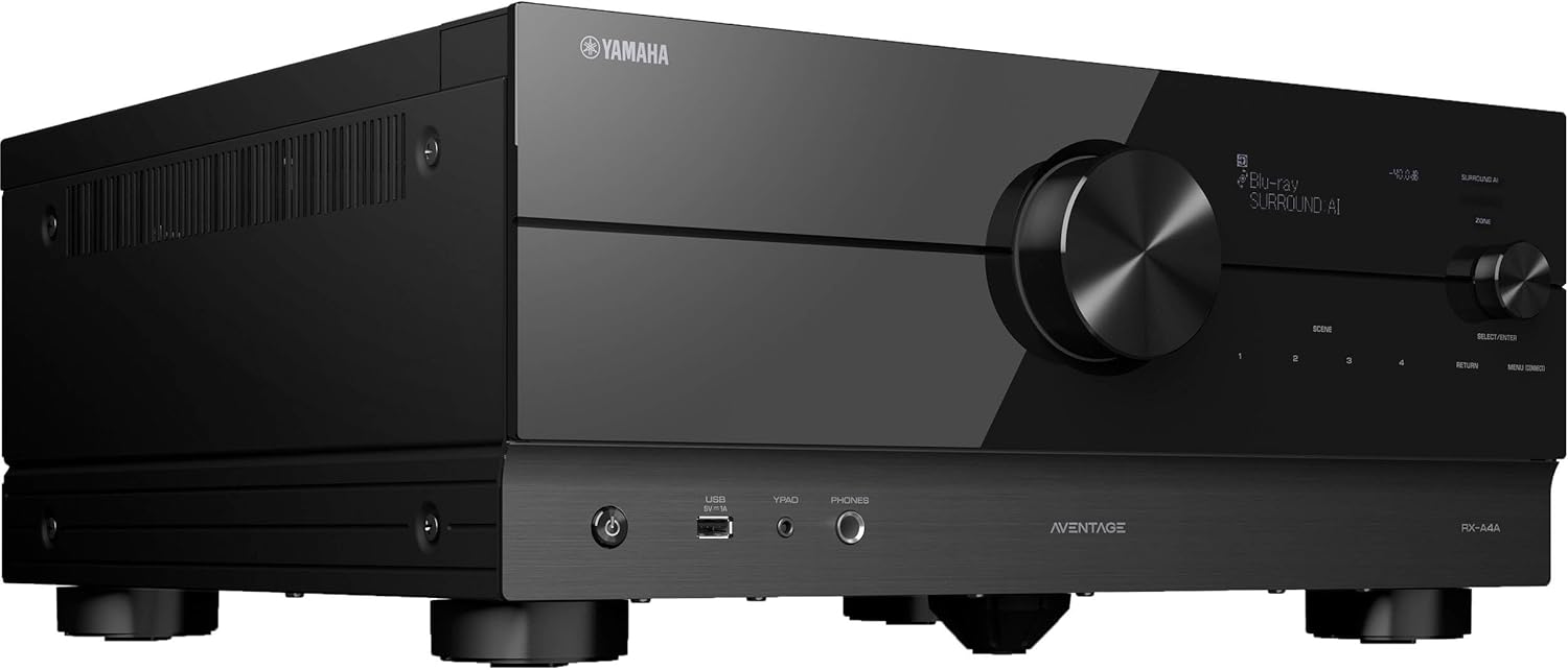 Yamaha RX-A4A AVENTAGE 7.2-Channel Surround Sound Network AV Receiver MusicCast Built-in Wi-Fi and Bluetooth Streaming Home Theater System Bundle with Accessories