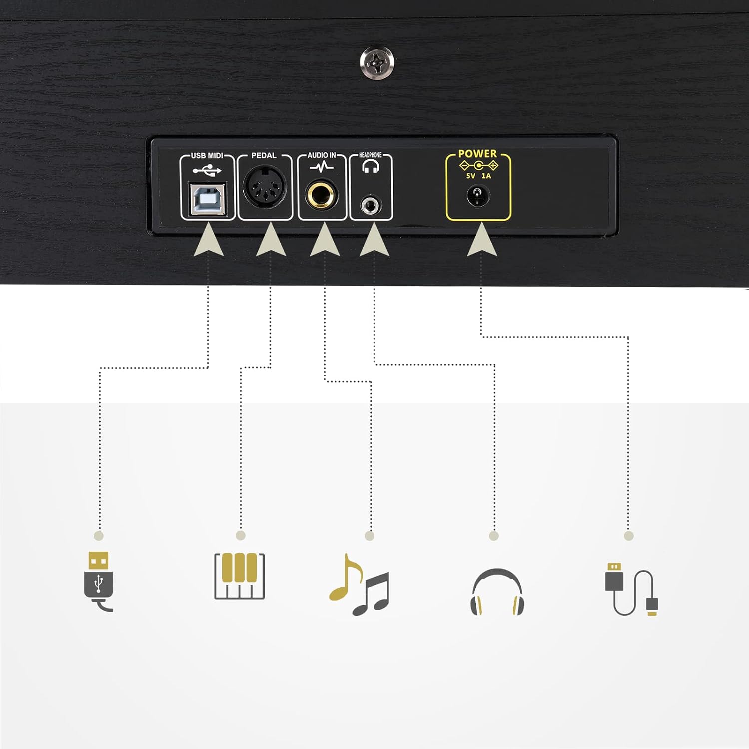 GLARRY Digital Piano 88-Key Home Full Weighted Hammer Heavy Action Digital Piano for All Experience Levels, Beginer, Portable Electric Keyboards Piano, Triple Pedals (Black)